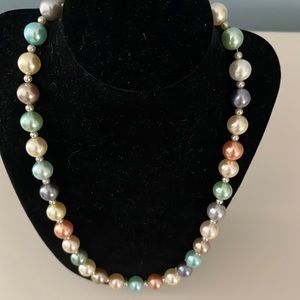 Multi colored pearl necklace